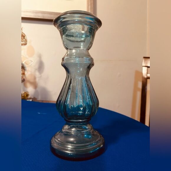 Recycled Glass Made in Spain Vintage Heavy thick vase Aqua Blue - Picture 3 of 7